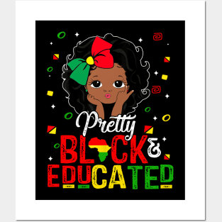 Pretty Black Educated Black History Kids Girls Juneteenth Posters and Art